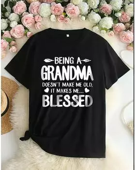 Футболка с буквенным принтом больших размеров, повседневная футболка с круглым вырезом и короткими рукавами, женская одежда больших размеров 1XL чёрный