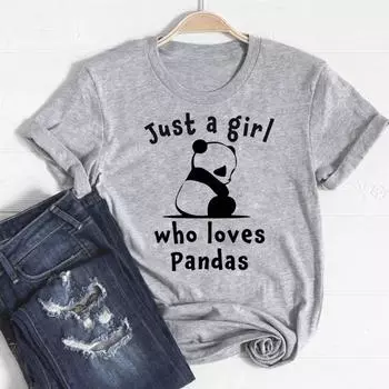 Футболка с буквенным принтом, модная футболка, одежда 90-х годов, повседневная женская футболка с коротким рукавом с милой пандой и принтом, женская футболка с рисунком S