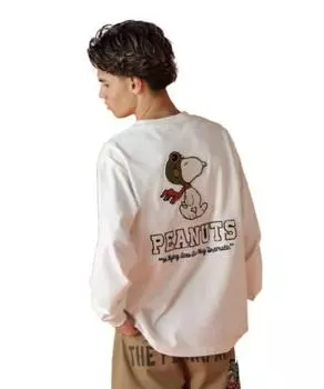 ФУТБОЛКА С ДЛИННЫМ РУКАВОМ FLYING ACE Длинный рукав Flying Ace Peanuts 2XL 030 Белый [Avirex] Футболка мужская 783-4230035