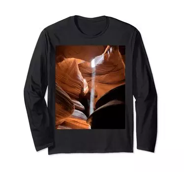 Футболка с длинным рукавом Aja с изображением луча света в каньоне Аризоны Антилопы чёрный
