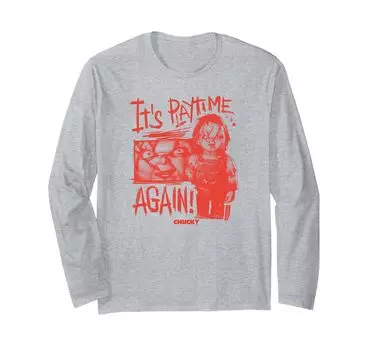 Футболка с длинным рукавом «Chucky Again It s Playtime…» серый