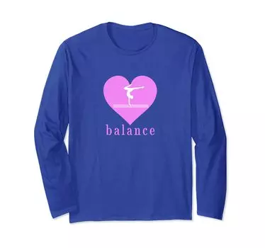 Футболка с длинным рукавом для девочек Love Gymnast Tumbling Balance Bream Apparel синий