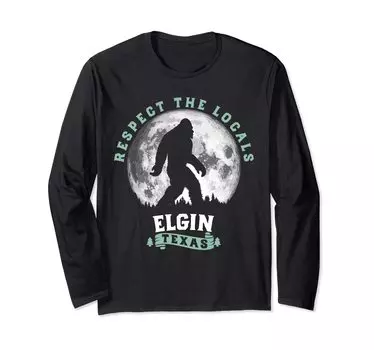 Футболка с длинным рукавом Elgin Texas Bigfoot Night Walk Retro Moon
