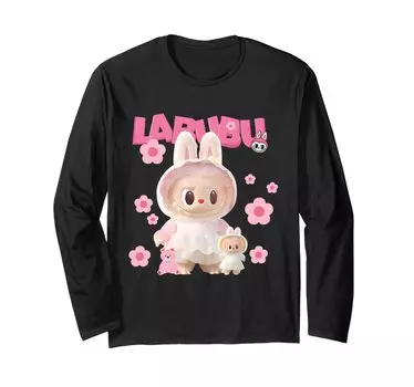 Футболка с длинным рукавом Funny Lovey Lover Cute Lovey the Monsters Pink чёрный