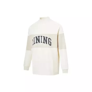 Футболка с длинным рукавом и принтом букв Li Ning, свободная, унисекс, топы, цвет белый AHST681-1 XL
