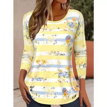 Футболка с длинным рукавом и ярким цветочным принтом 3D, модный узор, женская одежда, повседневная одежда y2k, женская одежда Harajuku S