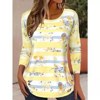 Футболка с длинным рукавом и ярким цветочным принтом 3D, модный узор, женская одежда, повседневная одежда y2k, женская одежда Harajuku S