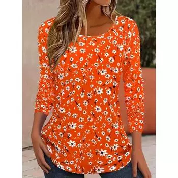 Футболка с длинным рукавом и ярким цветочным принтом 3D, модный узор, женская одежда, повседневная одежда Y2k, женская одежда Harajuku M