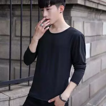 Футболка с длинным рукавом мужская осенняя быстросохнущая тонкая мужская куртка из искусственной кожи для молодых мужчин, базовая рубашка Marlet M