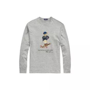 Футболка с длинным рукавом Polo Ralph Lauren Teddy Bear Letter Print, мужская, серая 710826698-003 L