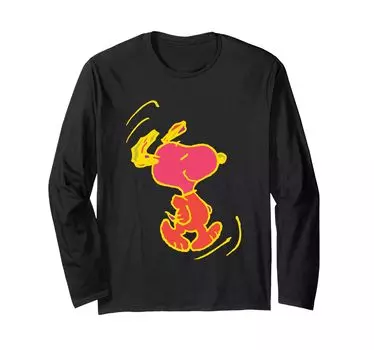 Футболка с длинным рукавом с красочным рисунком Peanuts Snoopy чёрный