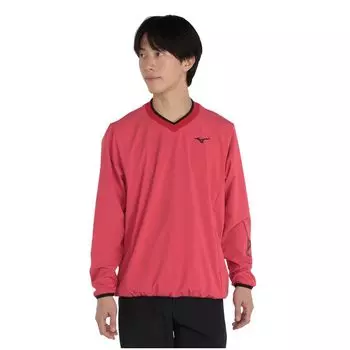 Футболка с длинным рукавом с подкладкой для гольфа, водонепроницаемая, E2JEB585 Paradise Red [Mizuno] Wear, V-образный вырез, блузон, рубашка, пуловер, водоотталкивающая, Move, мужская