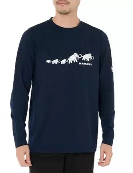 Футболка с длинным рукавом с принтом логотипа QD CE Asian Fit с принтом логотипа CE AF Men marine [Mammut] Футболки мужские/QD 1016-01630