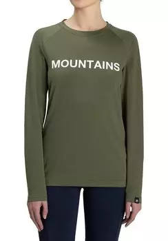 Футболка с длинным рукавом с принтом логотипа QD Asian Fit с принтом логотипа AF женская XS marsh PRT4 [Mammut] Футболки женские/Футболки QD 1016-01040