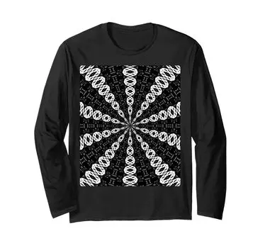Футболка с длинным рукавом Starlight Speed Midcentury Pattern Black on White чёрный