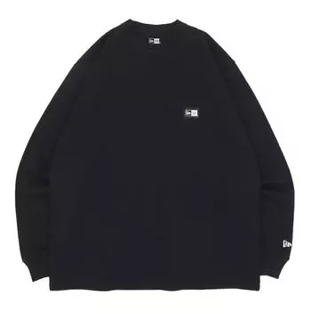 Футболка с длинным рукавом, свободного покроя, хлопковая, черная, размер L LS OS HWC PKT WPATCH BLK [New Era]