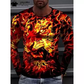 Футболка с длинным рукавом Tiger Men с 3D-принтом Tiger Graphic T Shirts 5xl Oversize T Shirt Mens Clothing Men T Shirt Harajuku Street Top S