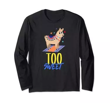 Футболка с длинным рукавом Too Sweet с забавным мотивом «Лама, альпака, лама, альпака»