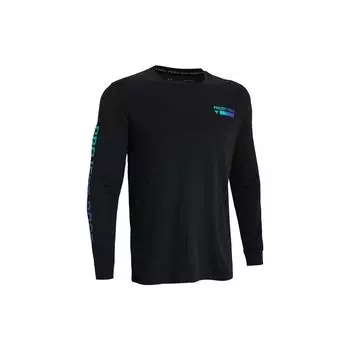 Футболка с длинным рукавом Under Armour Johnson Series с принтом логотипа и буквами, женская, черная 1379840-001 XL