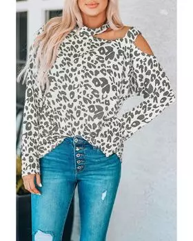 Футболка с длинными рукавами Azura Exchange M леопардовый