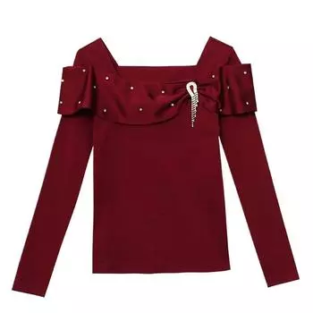Футболка с длинными рукавами Design-in-the-diamond для женщин, зимняя, тонкая и облегающая, легкая, роскошная, базовая рубашка, топ M