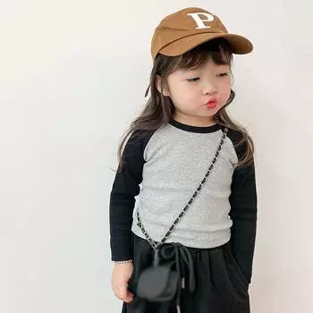 Футболка с длинными рукавами для маленьких девочек, повседневная футболка, весна и осень 7