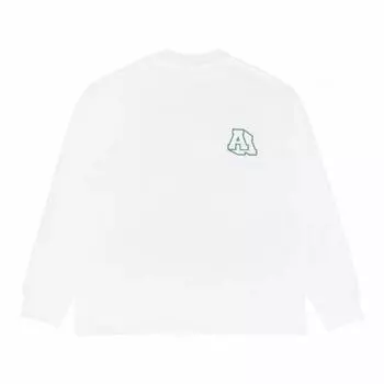 Футболка с длинными рукавами и принтом буквы А для мужчин и женщин из чистого хлопка, модный тренд весны и осени, повседневный удобный топ с длинными рукавами для пар в стиле Харадзюку S белый