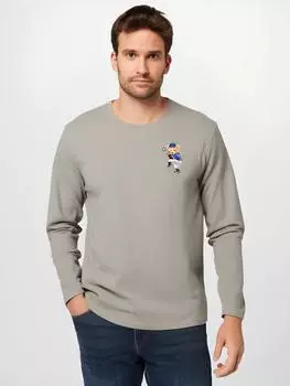 Футболка с длинными рукавами и рисунком бейсбольного медведя большого размера для мужчин, повседневная мужская рубашка-пуловер из чистого хлопка S-5XL S