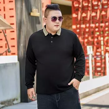 Футболка с длинными рукавами, мужская рубашка поло с флисовым верхом 9XL