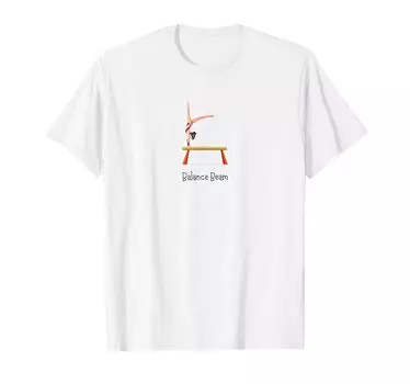 Футболка с графическим принтом «Бревно-гимнастка» белый