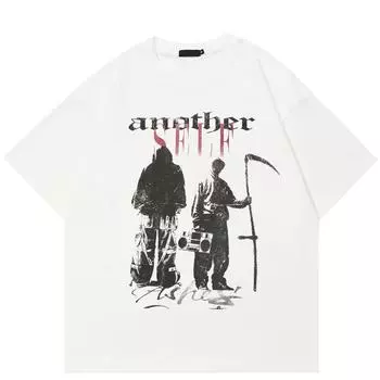 Футболка с графическим принтом Dark Element в уличном стиле, хлопковая футболка, унисекс, топы, футболки, футболка с короткими рукавами M белый