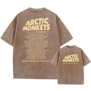 Футболка с графическим принтом музыкального альбома Arctic Monkeys в стиле ретро, мужская винтажная футболка большого размера с коротким рукавом в стиле хип-хоп 2000 года S