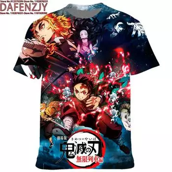 Футболка с графическим принтом в стиле аниме для мужчин, летняя футболка с коротким рукавом, новинка, повседневная футболка S чёрный