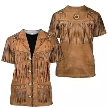 Футболка с графическим принтом Western Cowboy для мужчин, футболка с 3D-принтом для косплея, футболки с коротким рукавом, свободные футболки, повседневные, индивидуальные, унисекс-топы S