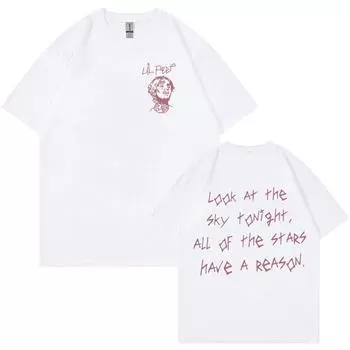 Футболка с графическим рисунком рэпера Lil Peep Tour, мужская модная хлопковая футболка с коротким рукавом, унисекс, футболки большого размера в стиле хип-хоп, уличная одежда S чёрный