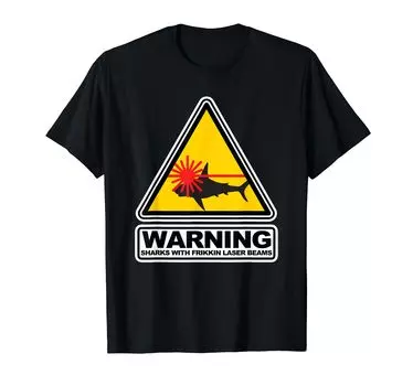 Футболка с изображением акулы и лазерного луча Frikkin чёрный