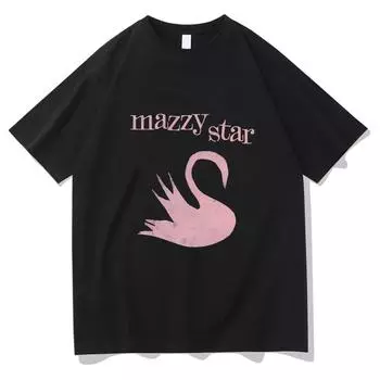 Футболка с изображением альтернативной рок-группы Mazzy Star, забавная графическая печать, короткий рукав, хлопковые футболки для женщин и мужчин, Ropa De Mujer XS чёрный