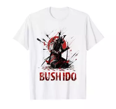 Футболка с изображением древнего японского самурайского меча Ронин азиатский воин Бусидо