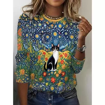 Футболка с изображением головы тыквы и черепа, повседневный топ с коротким рукавом на весну и лето, женская одежда S