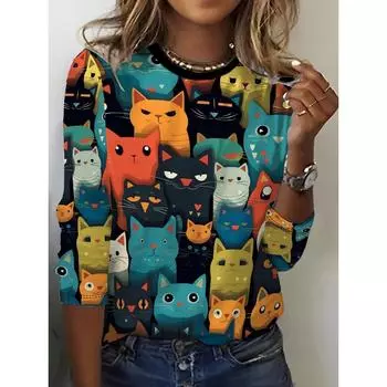 Футболка с изображением головы тыквы и черепа, повседневный топ с коротким рукавом для весны и лета, женская одежда S