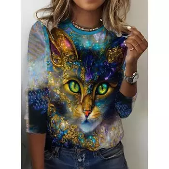 Футболка с изображением головы тыквы и черепа, повседневный топ с коротким рукавом на весну и лето, женская одежда S