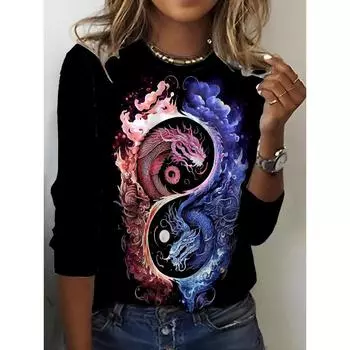 Футболка с изображением головы тыквы и черепа, повседневный топ с коротким рукавом для весны и лета, женская одежда S