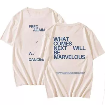 Футболка с изображением хип-хопа и рэпера Fred Again, летняя футболка с коротким рукавом и круглым вырезом, повседневная унисекс, уличная одежда для мужчин и женщин, хлопковые футболки XS серый