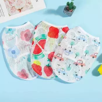 Футболка с изображением кота, солнцезащитные принадлежности для домашних животных, жилет для домашних животных, летний жилет для собак, жилет для кошек, одежда, жилет, пляжная одежда для домашних животных, одежда для собак XS