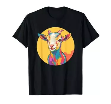 футболка с изображением козы чёрный