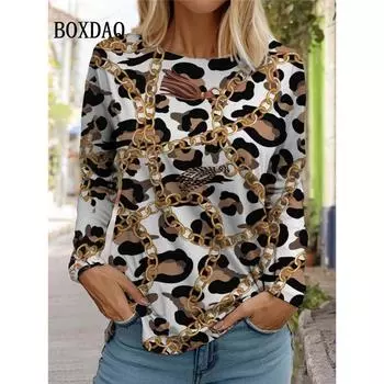 Футболка с изображением розы и бабочки, женская, с принтом тай-дай, с длинным рукавом, свободный повседневный свитер на осень-зиму, женская одежда S