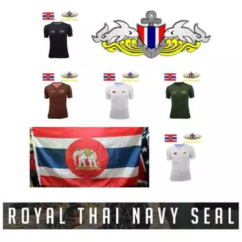 Футболка с изображением тайского флага ВМС Таиланда и символом Королевского флота Таиланда Футболка с изображением тайского флага акулы Футболка с V-образным вырезом, круглым вырезом, коротким рукавом и принтом Быстросохнущая S
