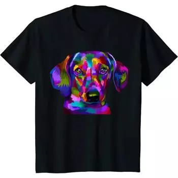 Футболка с изображением таксы в стиле поп-арт, красочное искусство для владельцев собак, повседневные футболки из хлопка на каждый день, футболка с рисунком маслом S бежевый