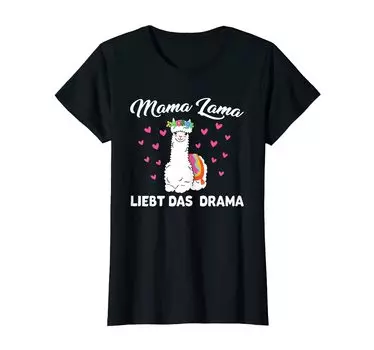 Футболка с изображением животного-ламы «Мама-лама»