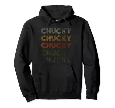 Футболка с капюшоном Chucky в винтажном стиле с надписью Love Heart Chucky Grunge чёрный